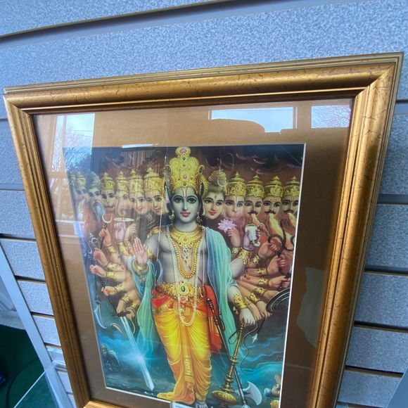 💥 Hindu Art Print Vishnu Vishwaroopa💥 Professionally Framed 19.5" x 13.5" In💥 - Picture 5 of 15